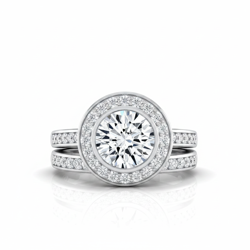 The Marcia Matching Wedding Band, Round in 18K White Gold
