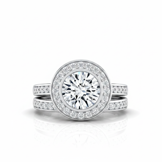 The Marcia Matching Wedding Band, Round in 18K White Gold