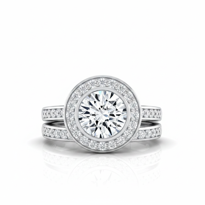 The Marcia Matching Wedding Band, Round in 18K White Gold | RockHer