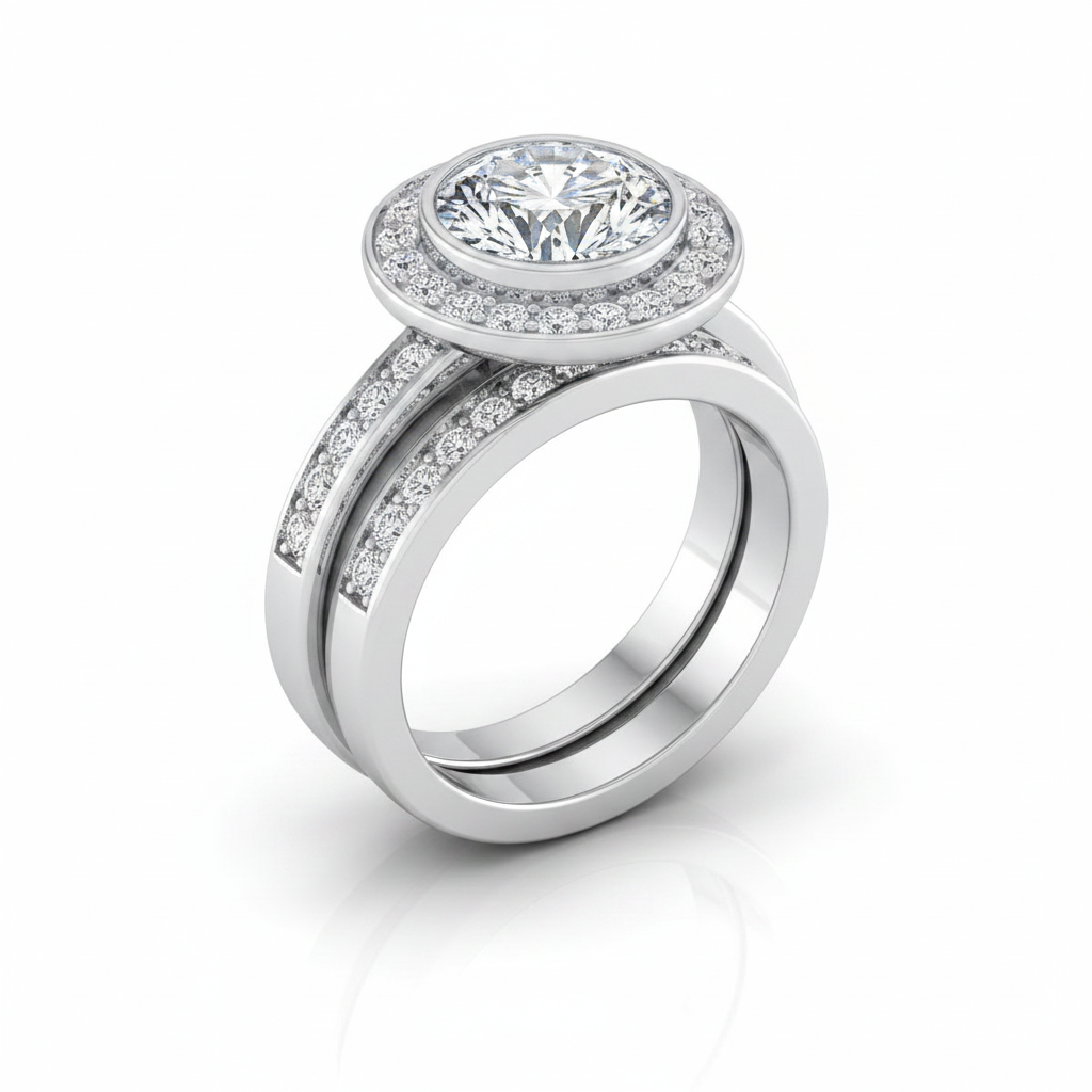 The Marcia Matching Wedding Band, Round in Platinum