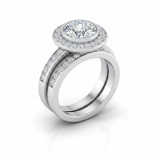 The Marcia Matching Wedding Band, Round in Platinum
