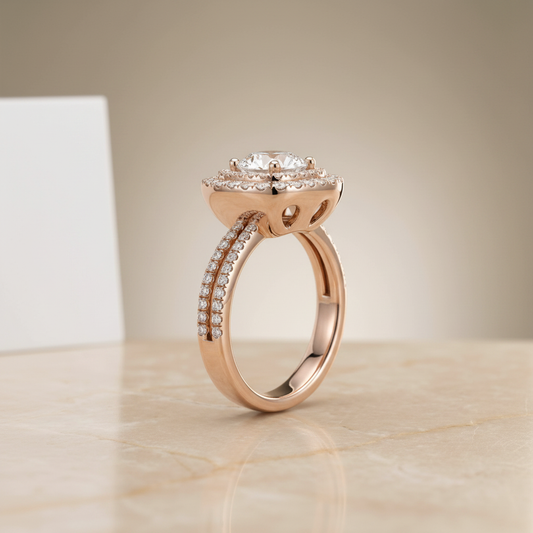 The Maria Matching Wedding Band, Round in 14K Rose Gold