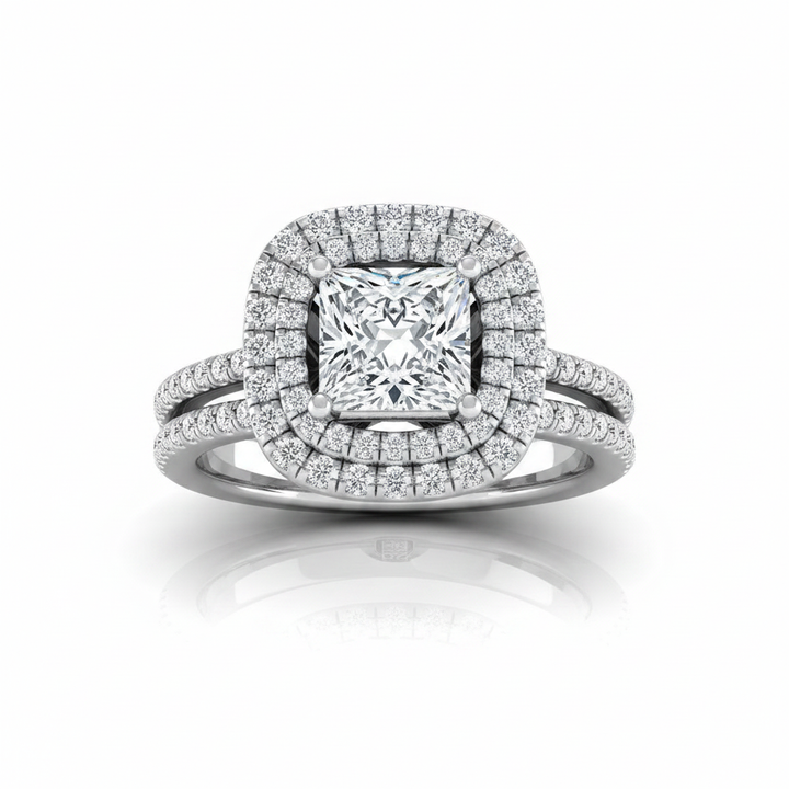 The Maria Matching Wedding Band, Princess in 18K White Gold