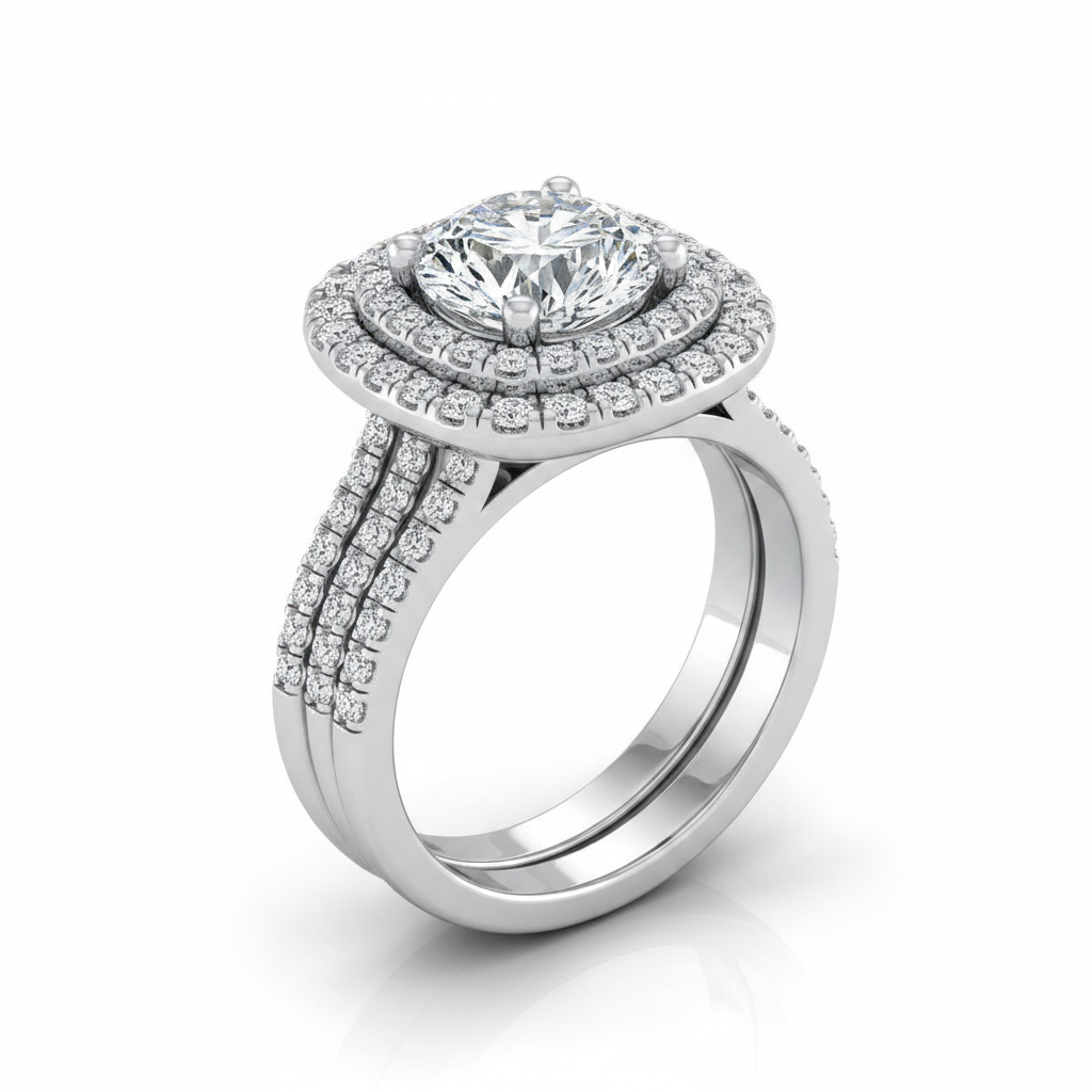 The Maria Matching Wedding Band, Round in Platinum