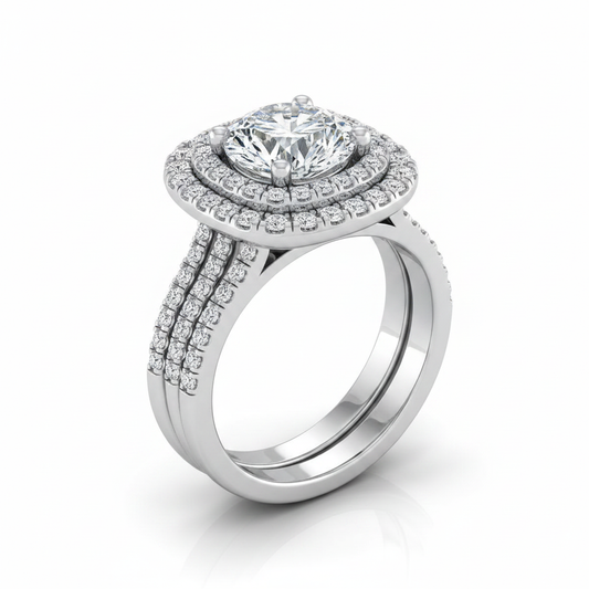 The Maria Matching Wedding Band, Round in Platinum