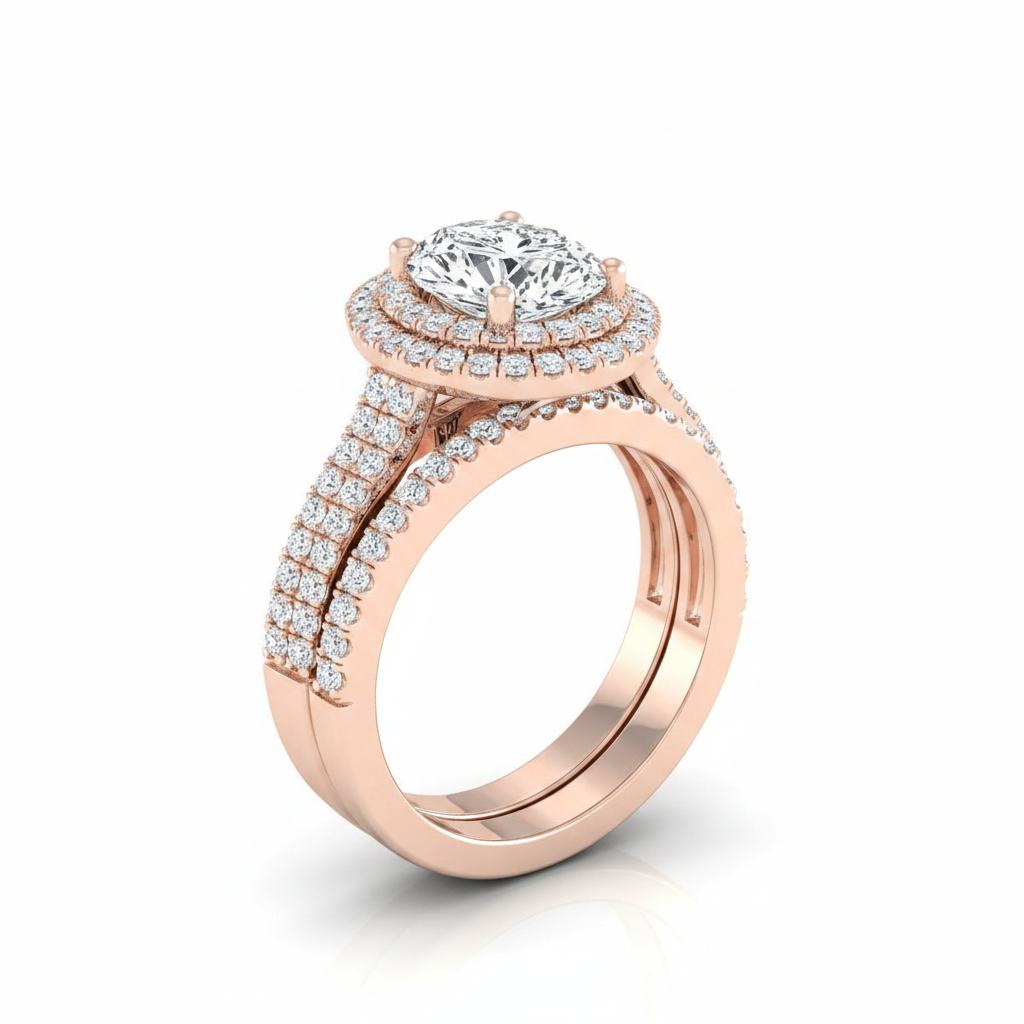 The Mariah Matching Wedding Band, Oval in 14K Rose Gold