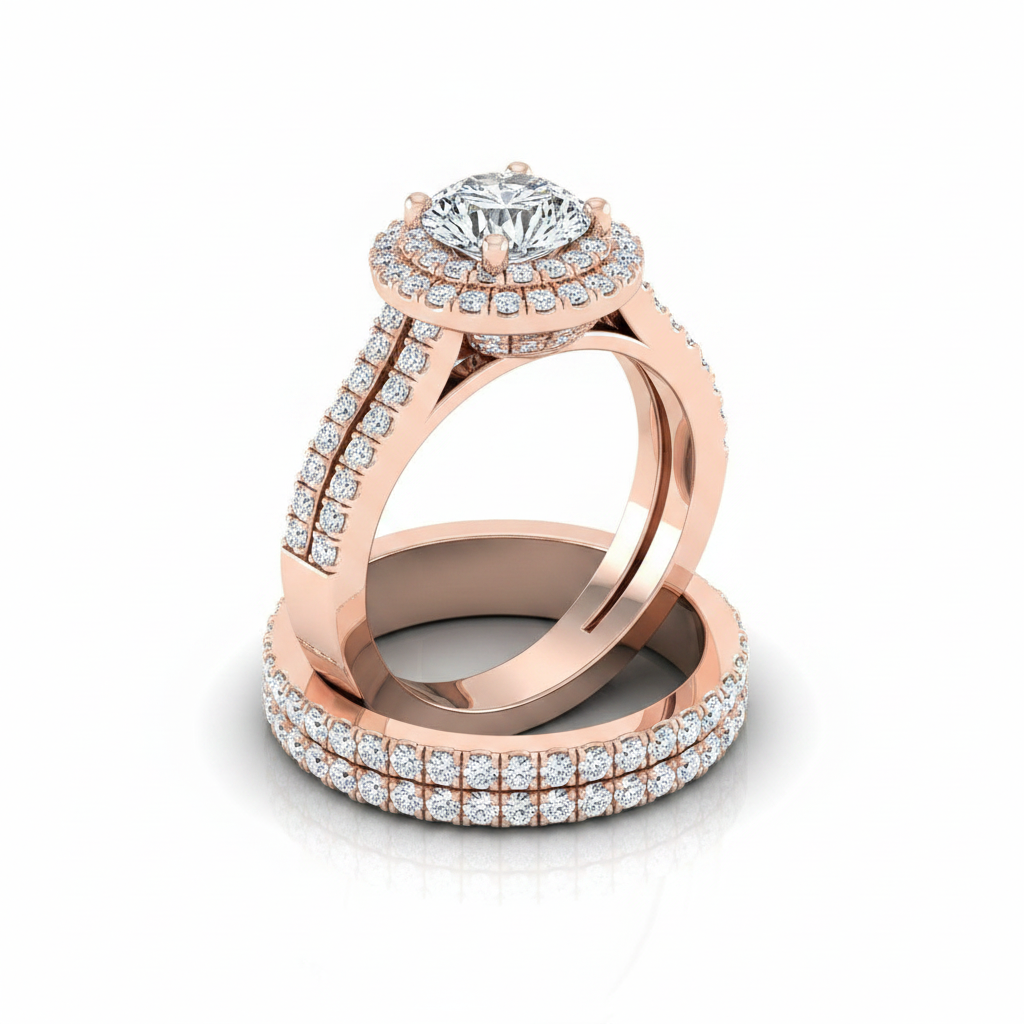 The Mariah Matching Wedding Band, Round in 14K Rose Gold