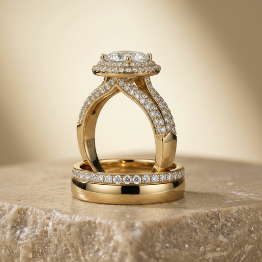 The Mariah Matching Wedding Band, Oval in 18K Yellow Gold