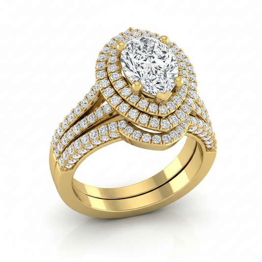 The Mariah Matching Wedding Band, Pear in 18K Yellow Gold