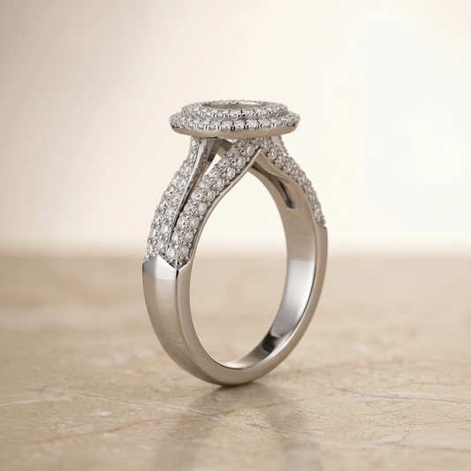 The Mariah Matching Wedding Band, Oval in Platinum