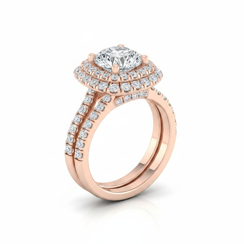 The Medley Matching Wedding Band, Round in 14K Rose Gold