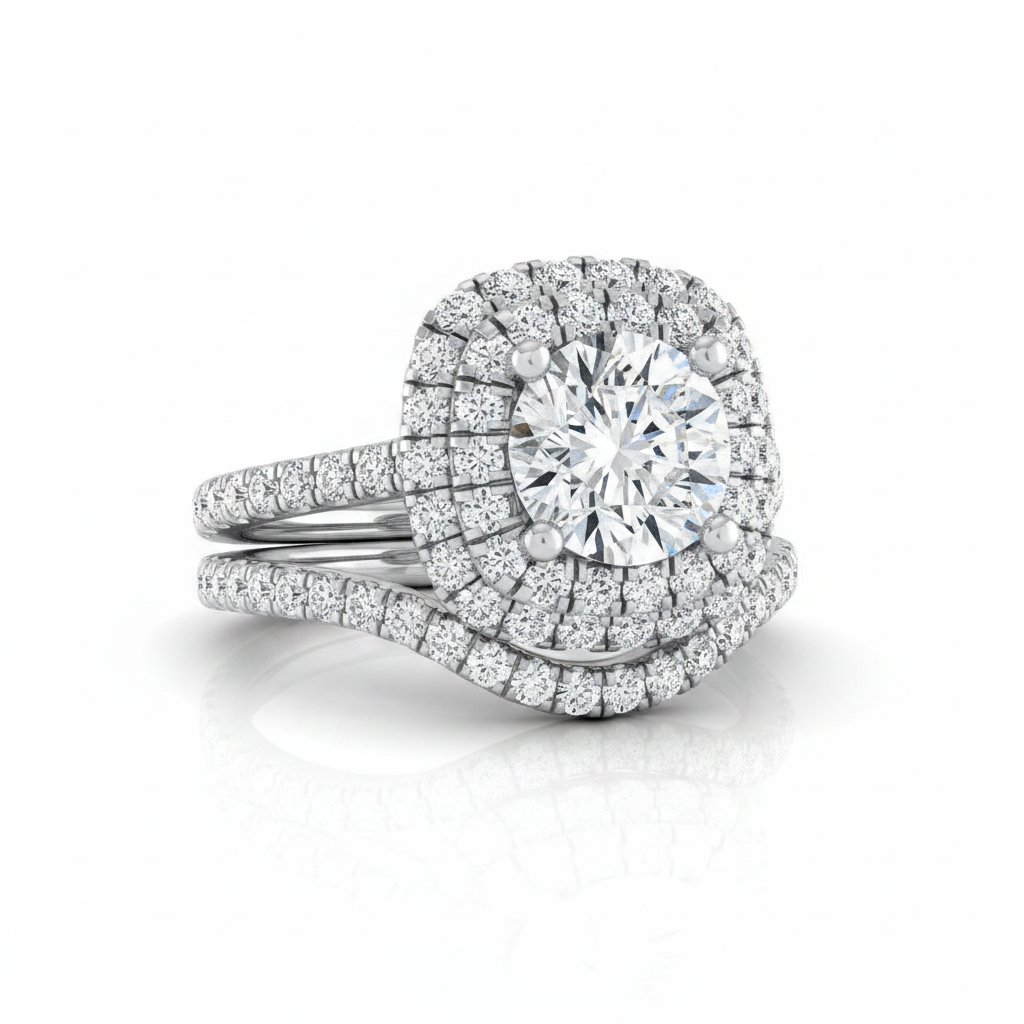 The Medley Matching Wedding Band, Round in 18K White Gold