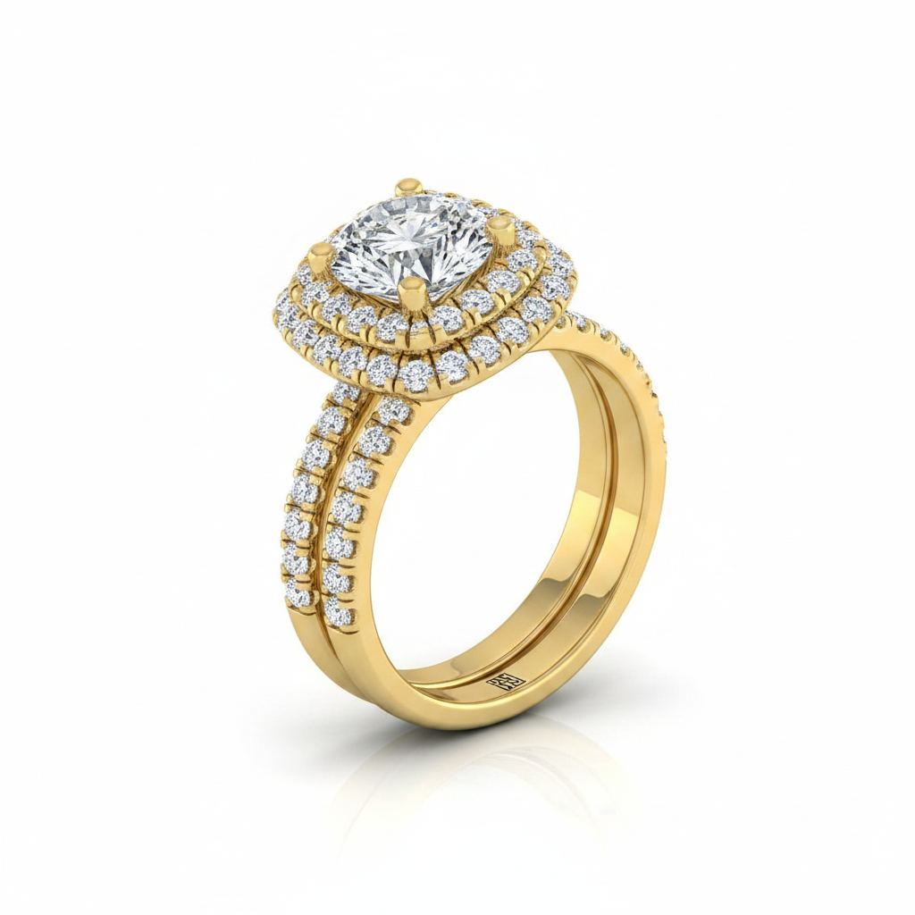 The Medley Matching Wedding Band, Round in 18K Yellow Gold