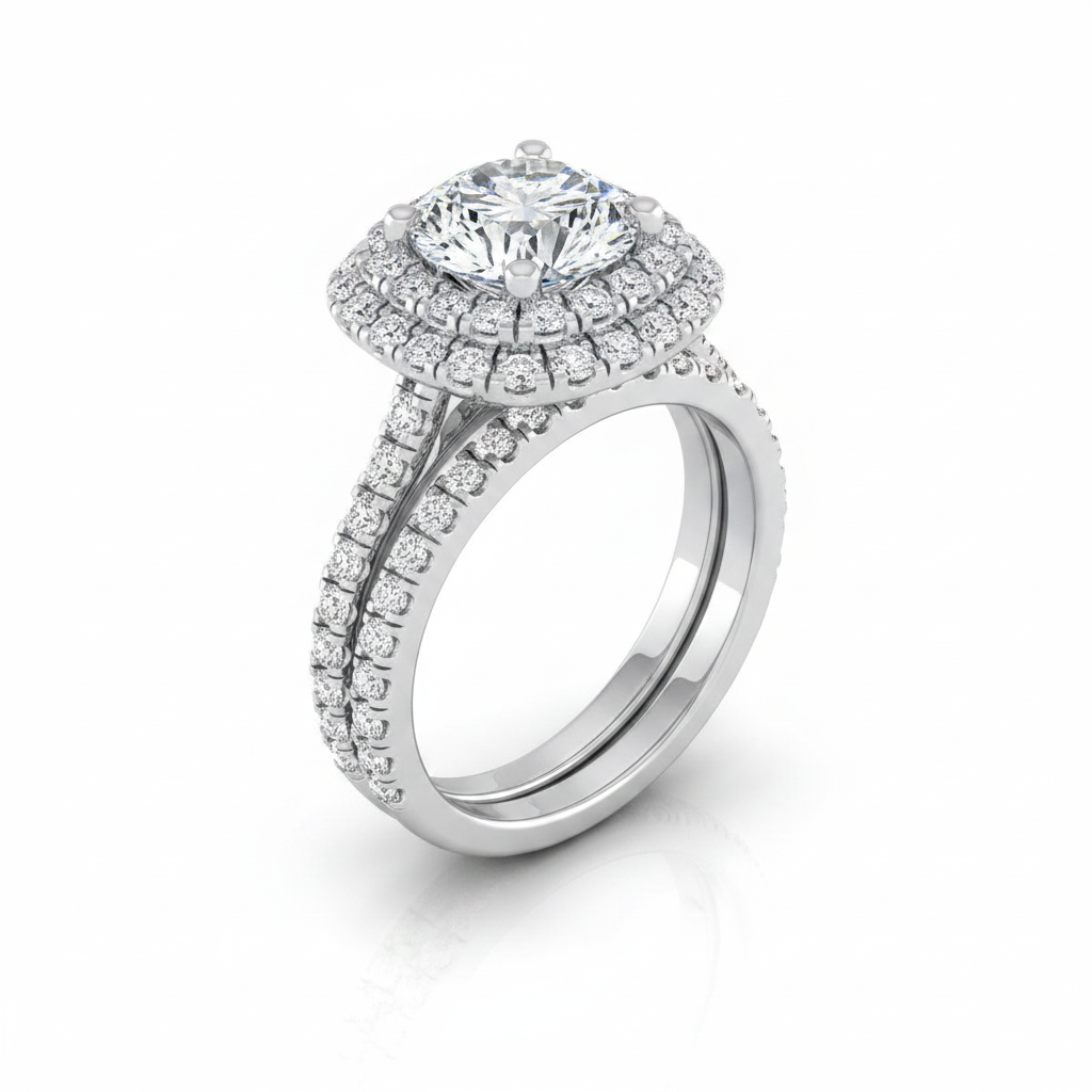 The Medley Matching Wedding Band, Round in Platinum