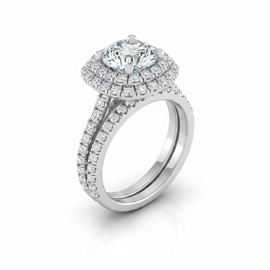The Medley Matching Wedding Band, Round in Platinum