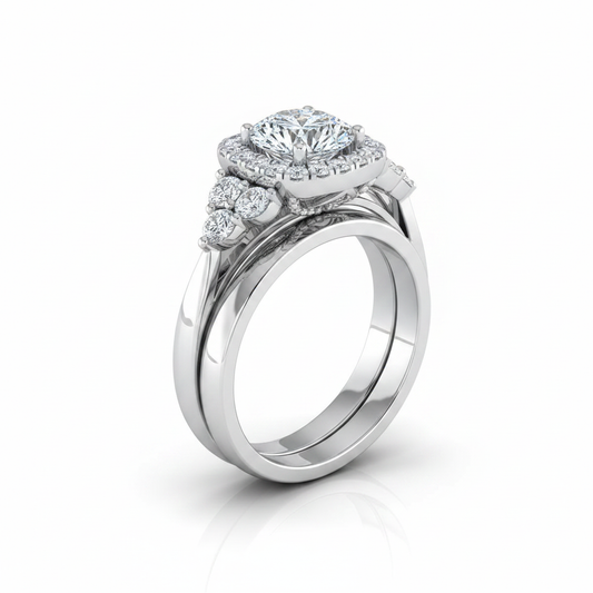 The Melisma Matching Wedding Band, Round in 18K White Gold