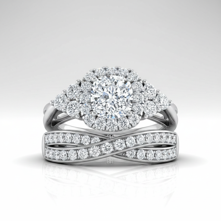The Melisma Matching Wedding Band, Cushion in Platinum | RockHer