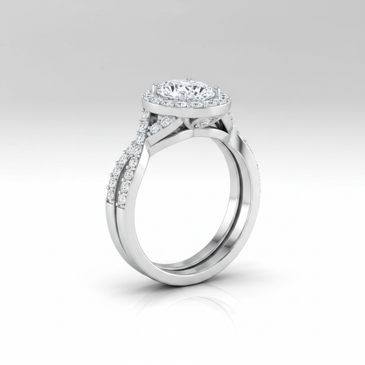 The Melody Matching Wedding Band, Oval in 18K White Gold