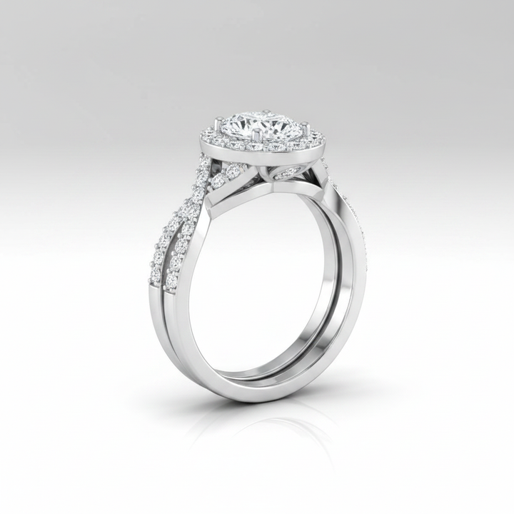 The Melody Matching Wedding Band, Oval in 18K White Gold | RockHer