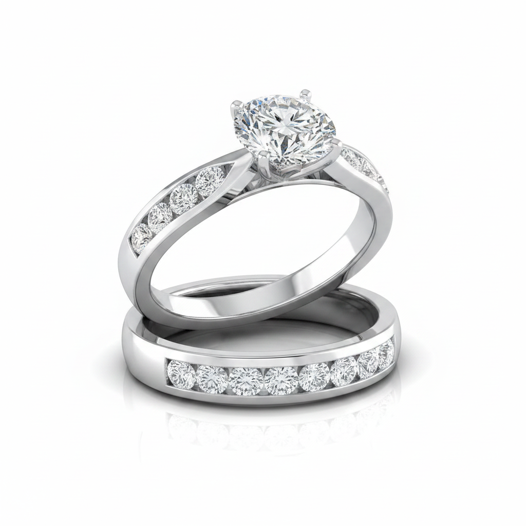 The Micaela Matching Wedding Band, Round in 18K White Gold