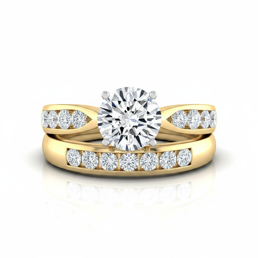The Micaela Matching Wedding Band, Round in 18K Yellow Gold