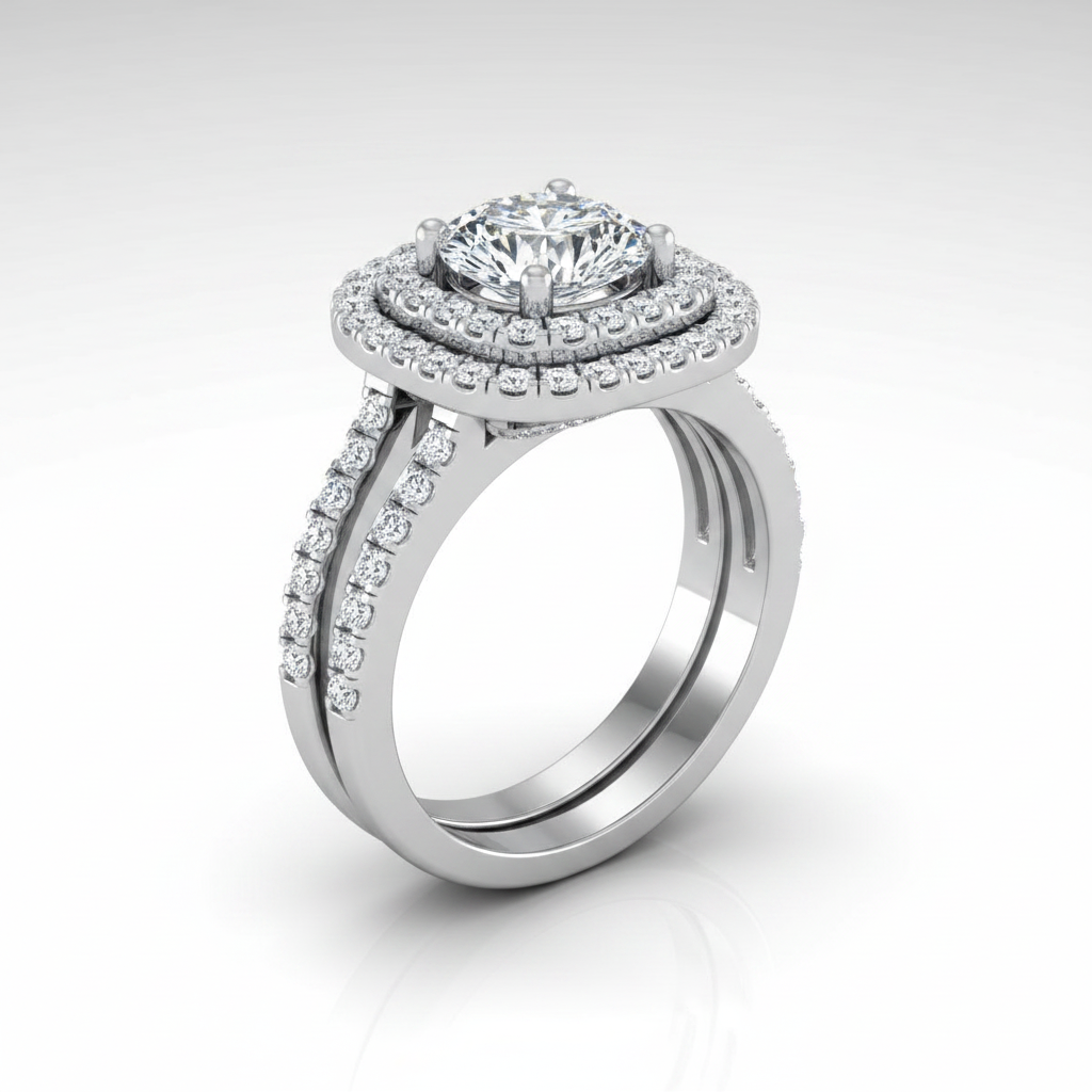 The Michelle Matching Wedding Band, Round in Platinum