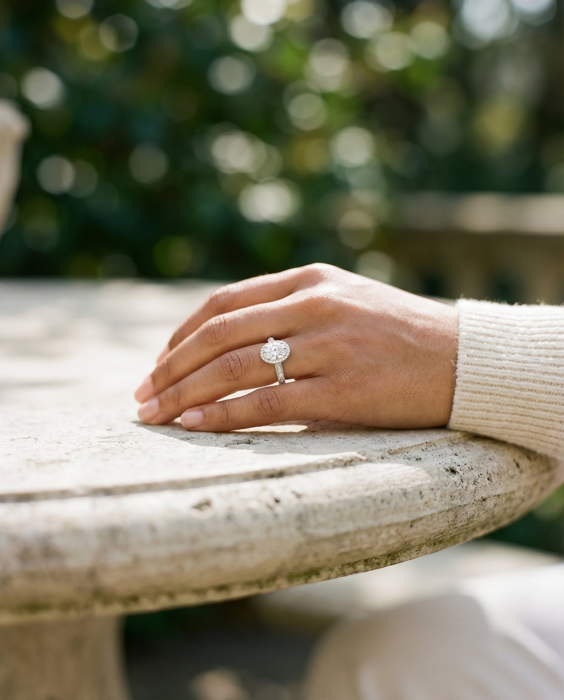 Made to order: The Ella oval engagement ring setting in Platinum | RockHer