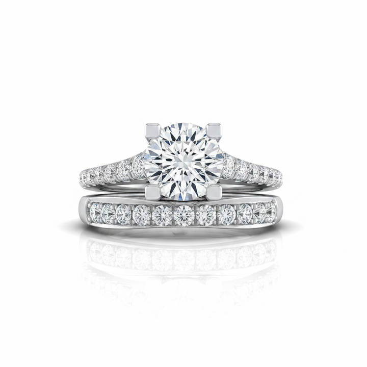 The Mimi Matching Wedding Band, Round in 18K White Gold | RockHer