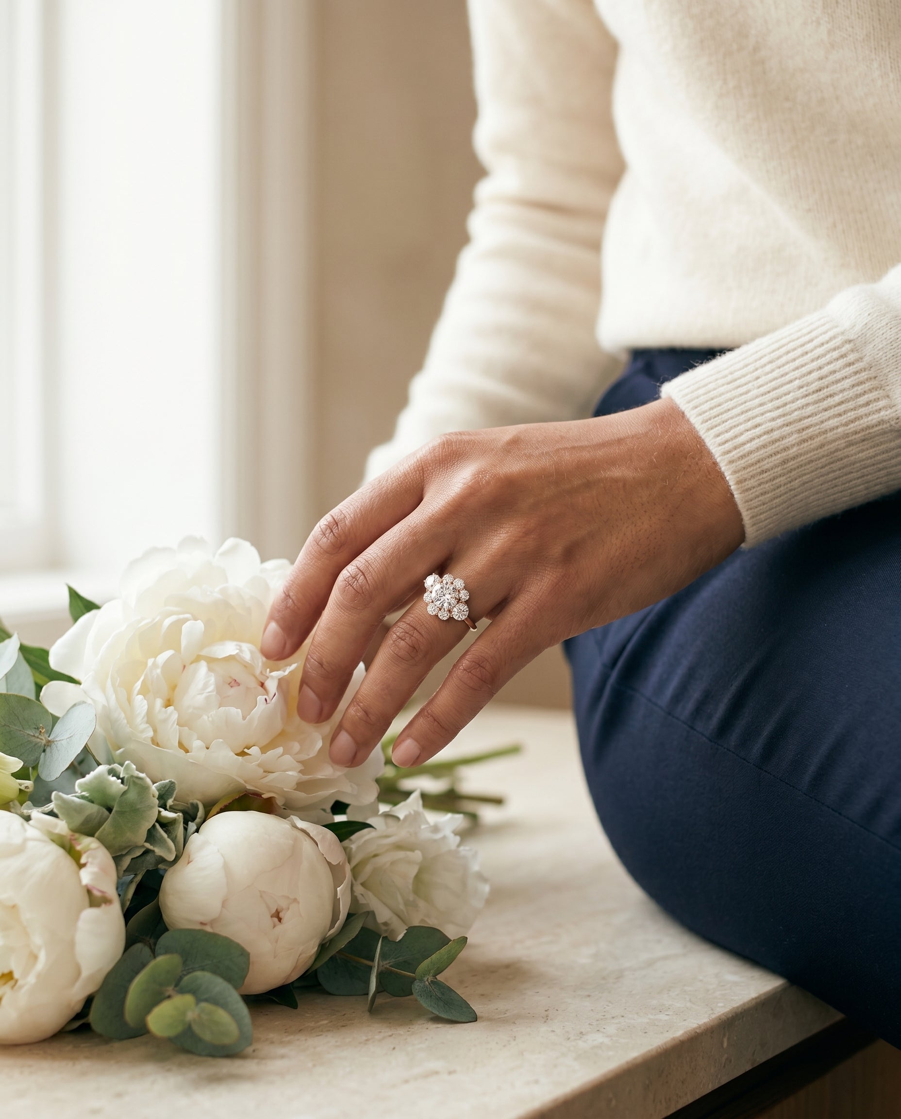 Made to order: The Pamina round engagement ring setting in 14K Rose Gold | RockHer