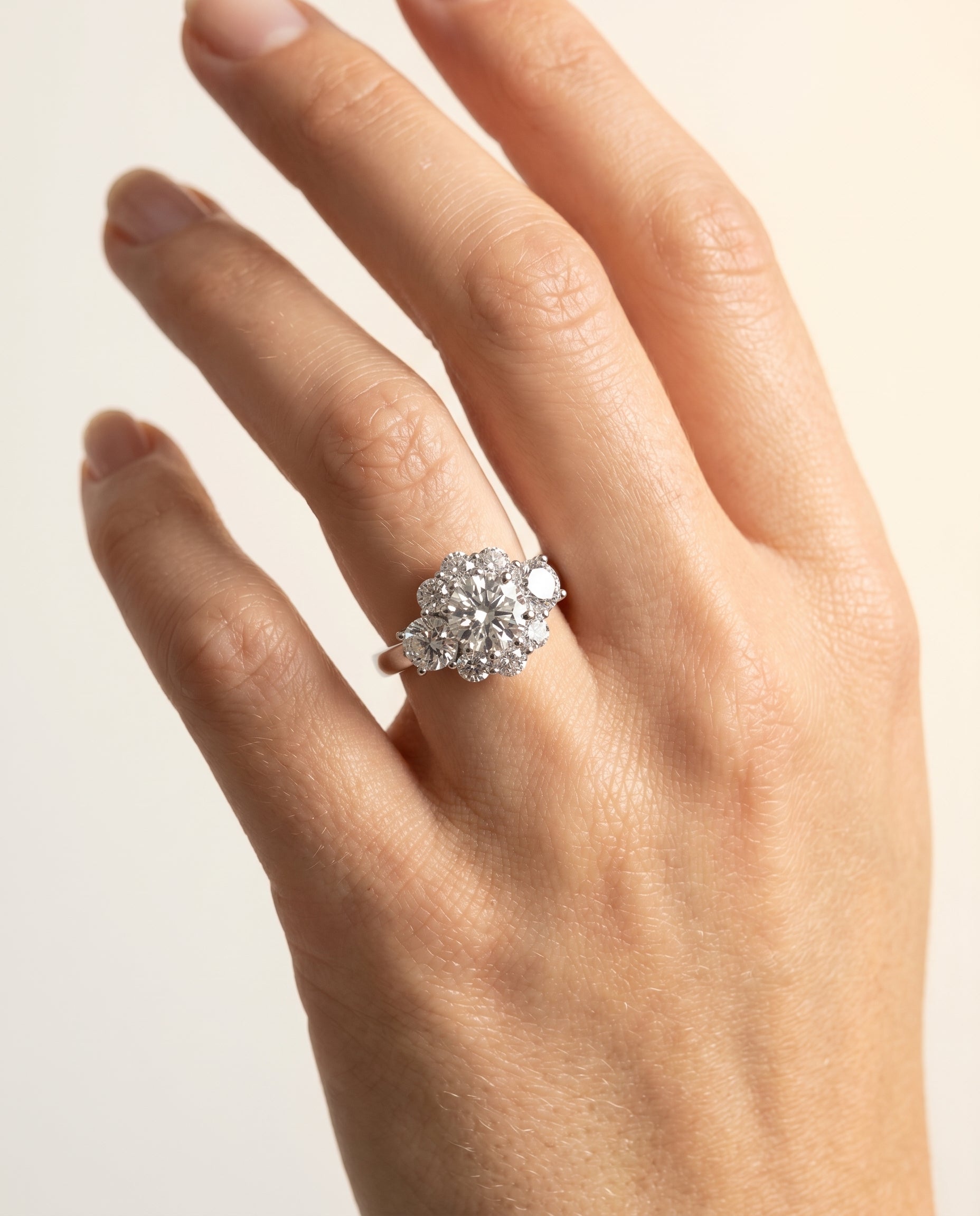 The Pamina setting for round diamonds, made to order in Platinum | RockHer