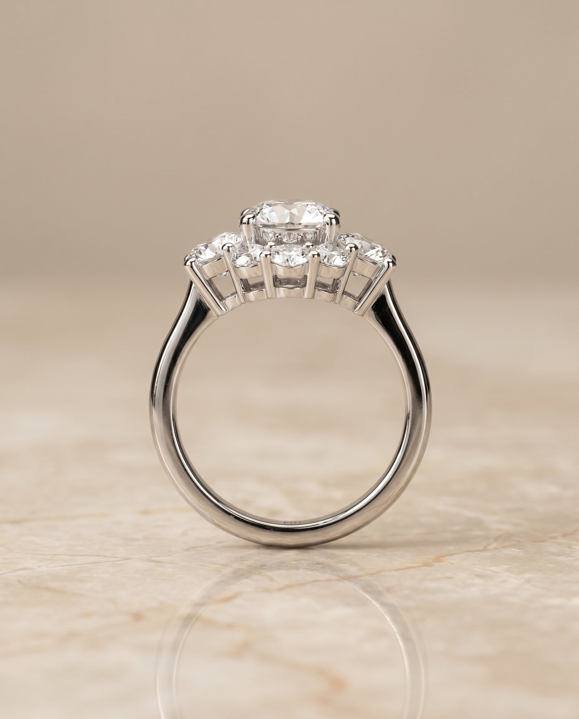 Cluster Halo styling on The Pamina round engagement ring setting | RockHer