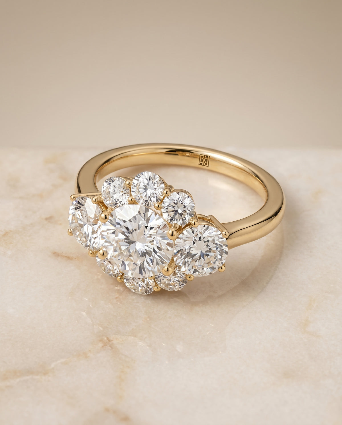 The Pamina Engagement Ring Setting for Round Diamonds in 18K Yellow Gold | RockHer