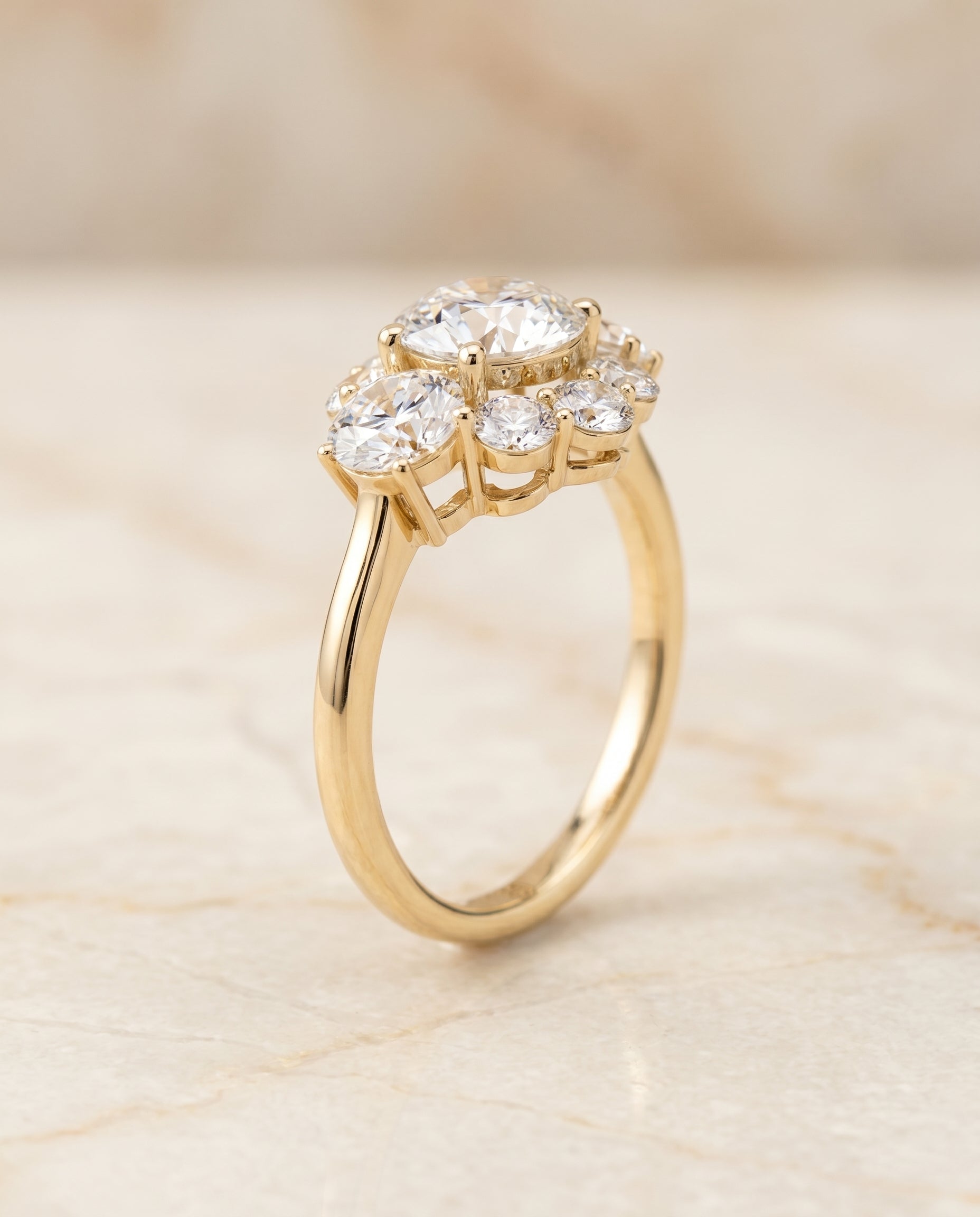 Cluster Halo styling on The Pamina round engagement ring setting | RockHer