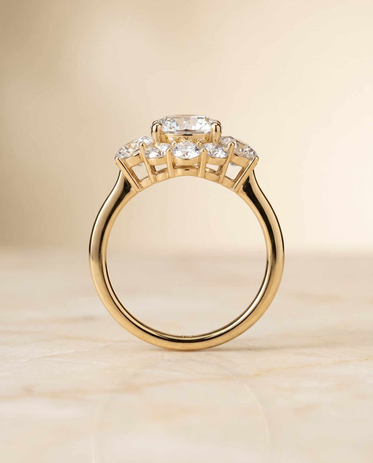 Pamina Select Modern Blossom Cluster Solitaire in 18K Yellow Gold – view 6
