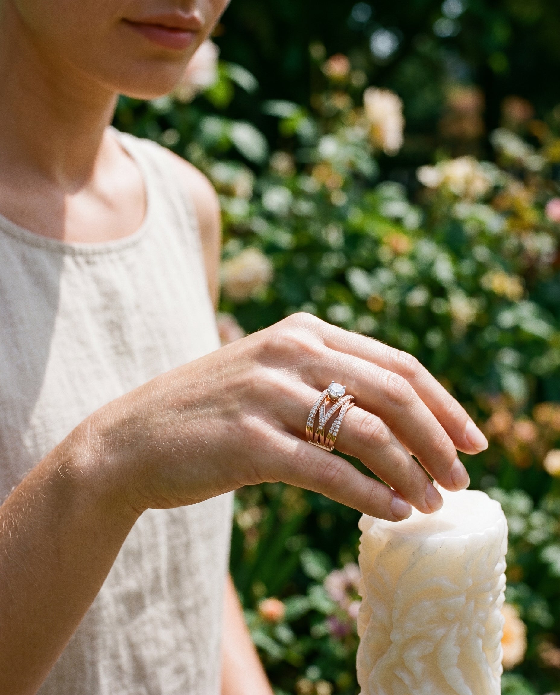 Made to order: The Violetta round engagement ring setting in 14K Rose Gold | RockHer