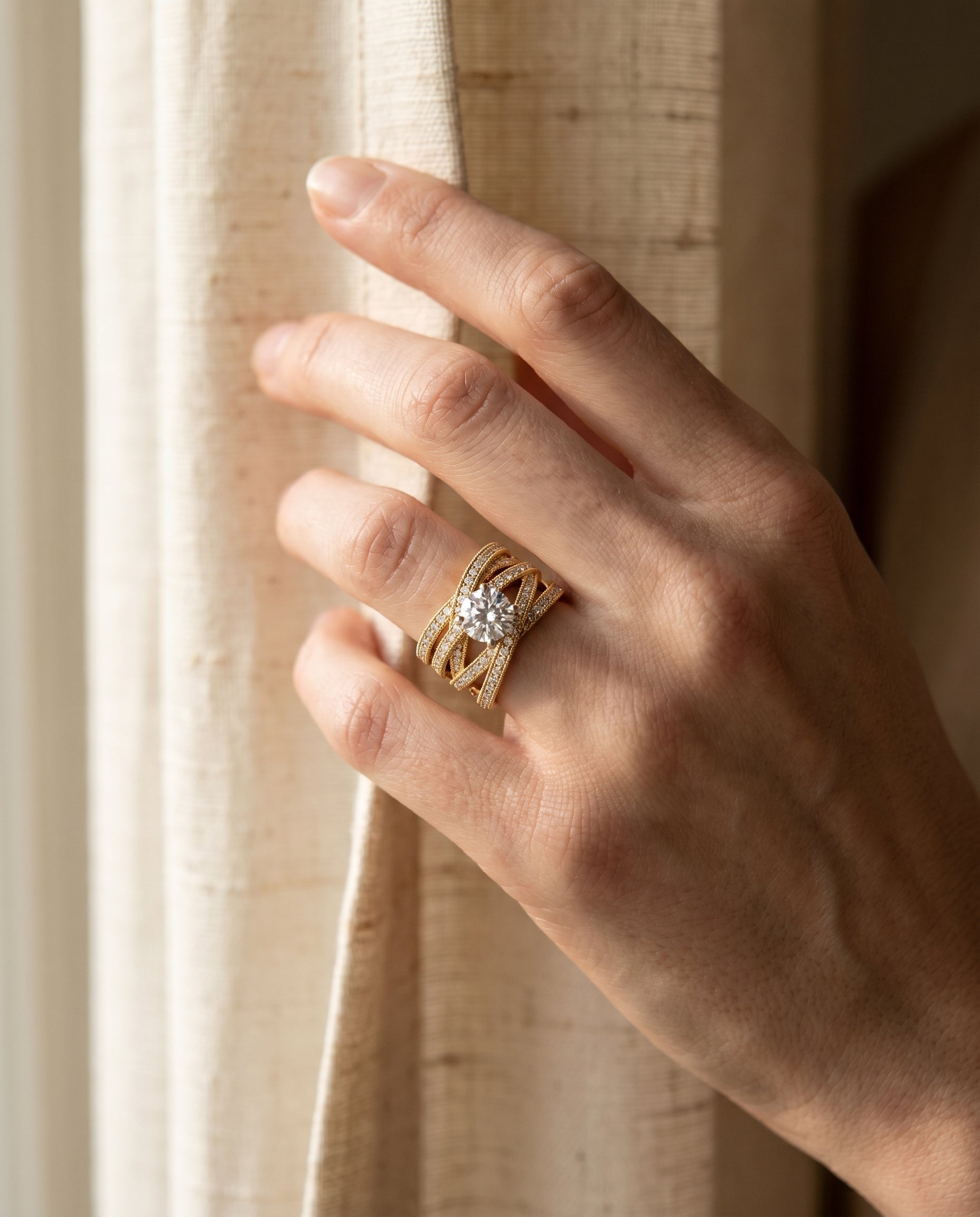 Made to order: The Violetta round engagement ring setting in 18K Yellow Gold | RockHer