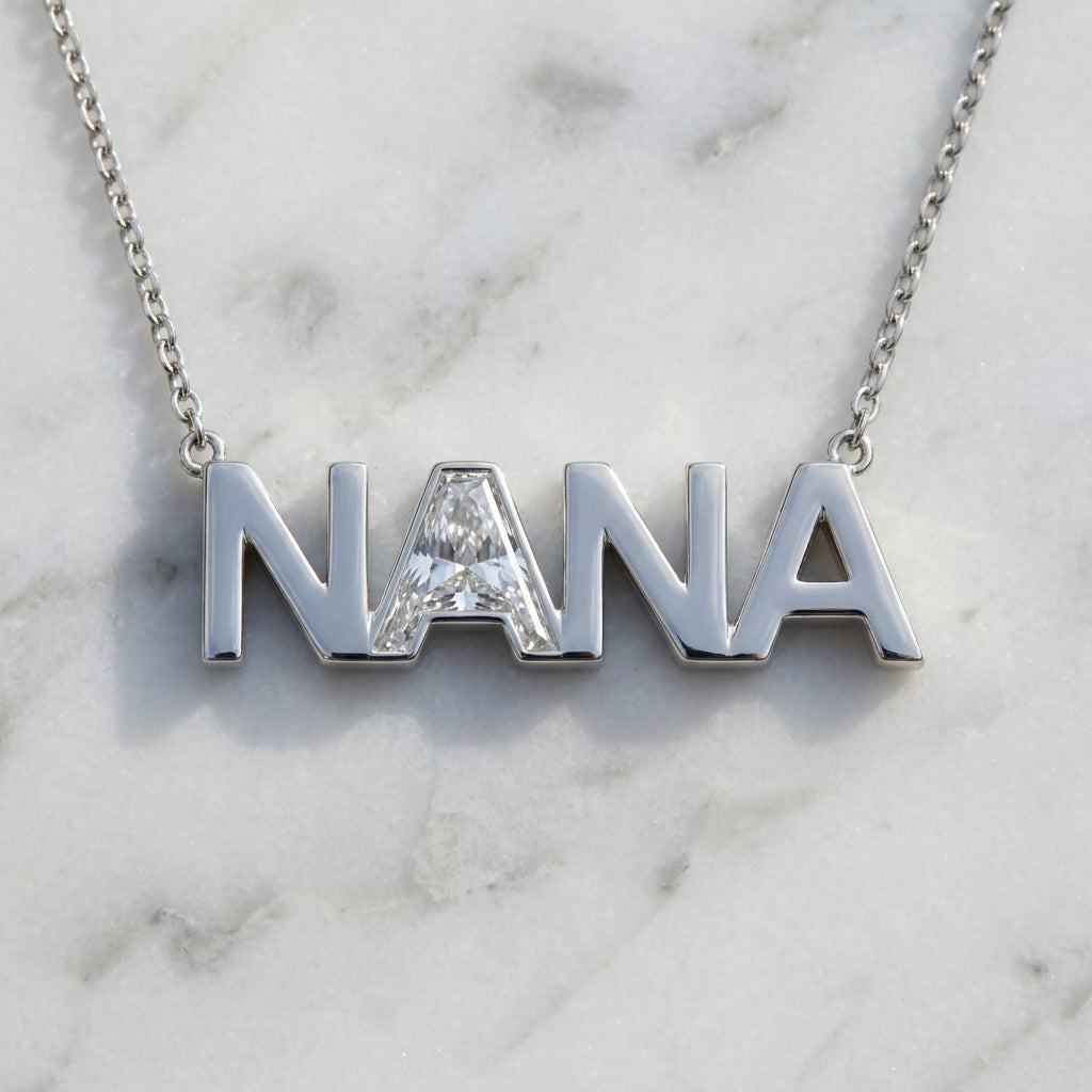 NANA lab-grown diamond letter necklace in Platinum