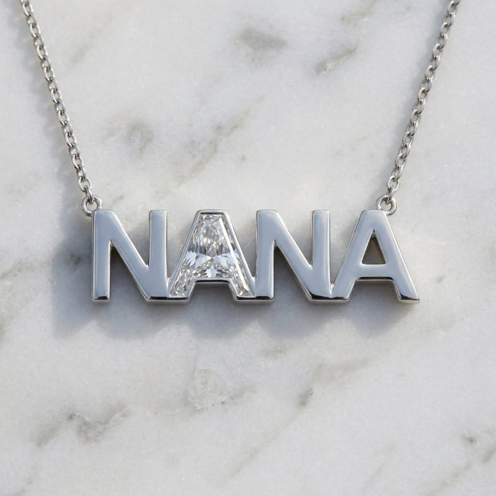 NANA lab-grown diamond letter necklace in Platinum