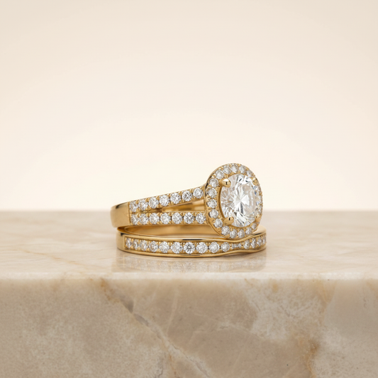 The Nicki Matching Wedding Band, Round in 18K Yellow Gold