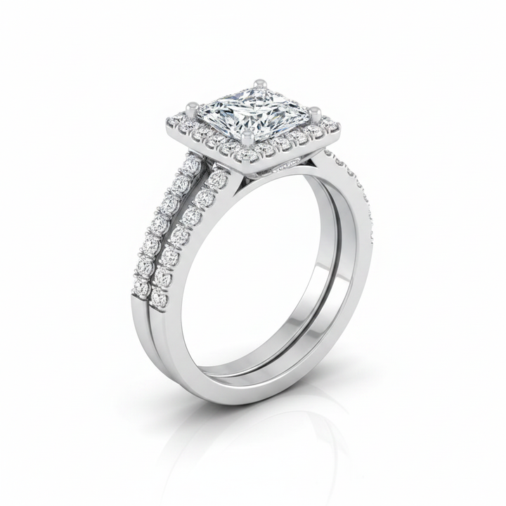 The Nicki Matching Wedding Band, Princess in Platinum | RockHer