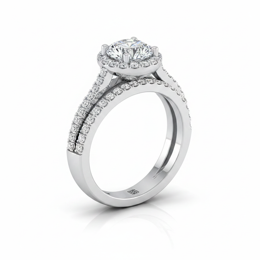 The Nicki Matching Wedding Band, Round in Platinum