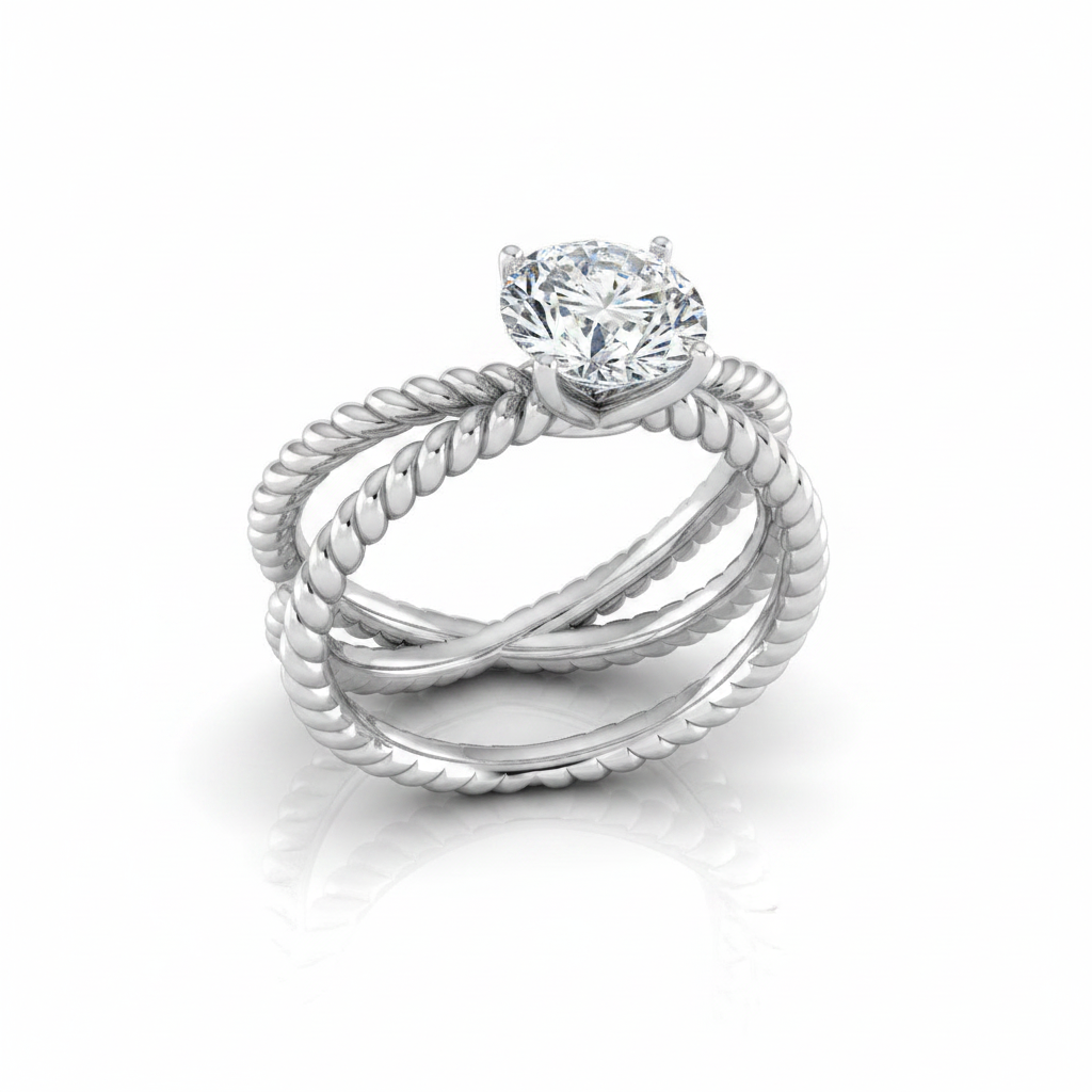 The Nona Matching Wedding Band, Round in 18K White Gold