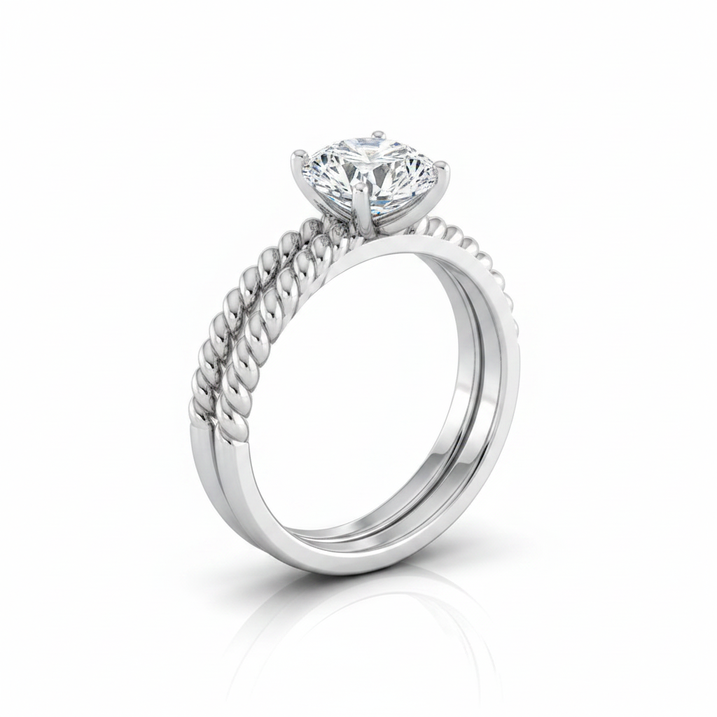 The Nona Matching Wedding Band, Round in Platinum