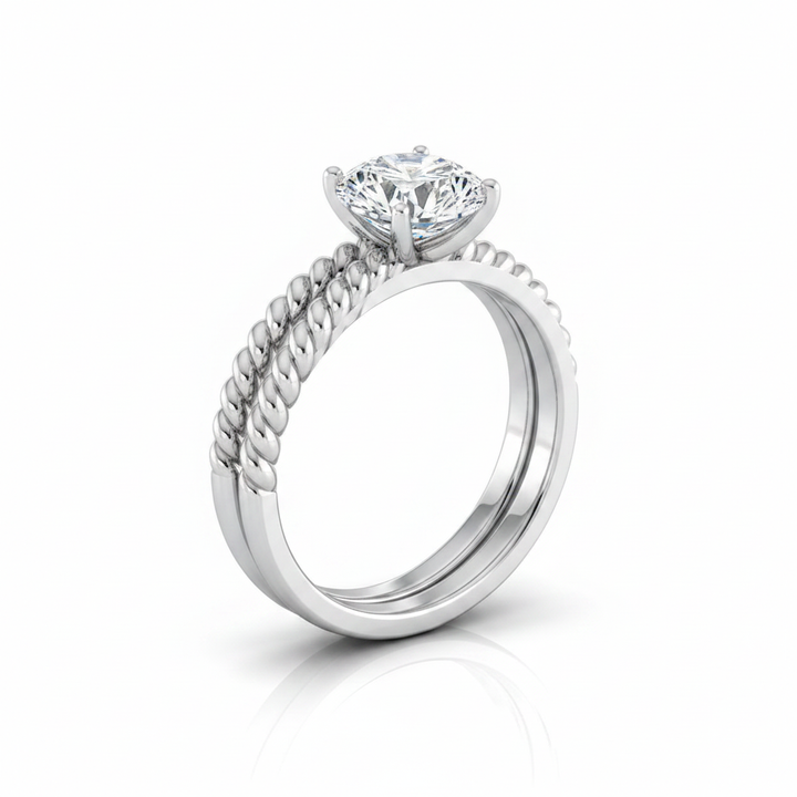 The Nona Matching Wedding Band, Round in Platinum | RockHer