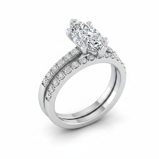 The Norah Matching Wedding Band, Marquise in 18K White Gold