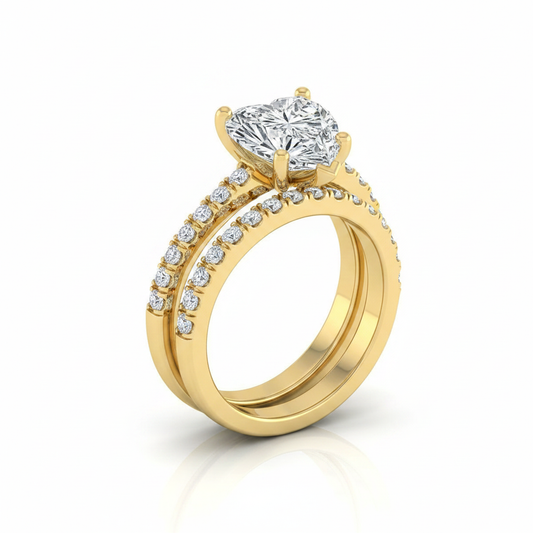 The Norah Matching Wedding Band, Heart in 18K Yellow Gold