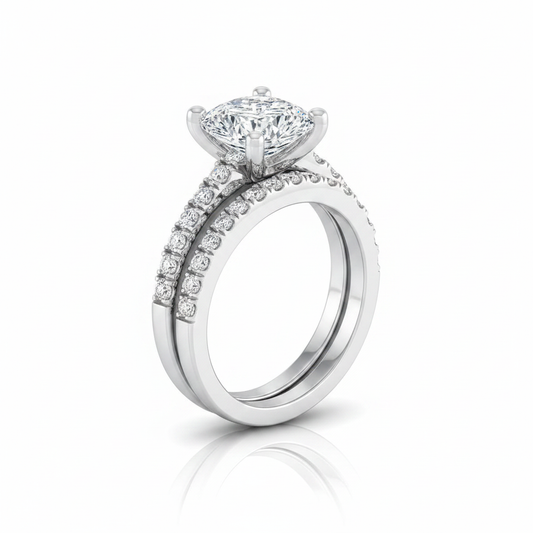 The Norah Matching Wedding Band, Cushion in Platinum