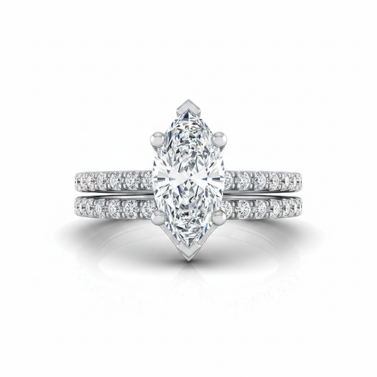 The Norah Matching Wedding Band, Marquise in Platinum