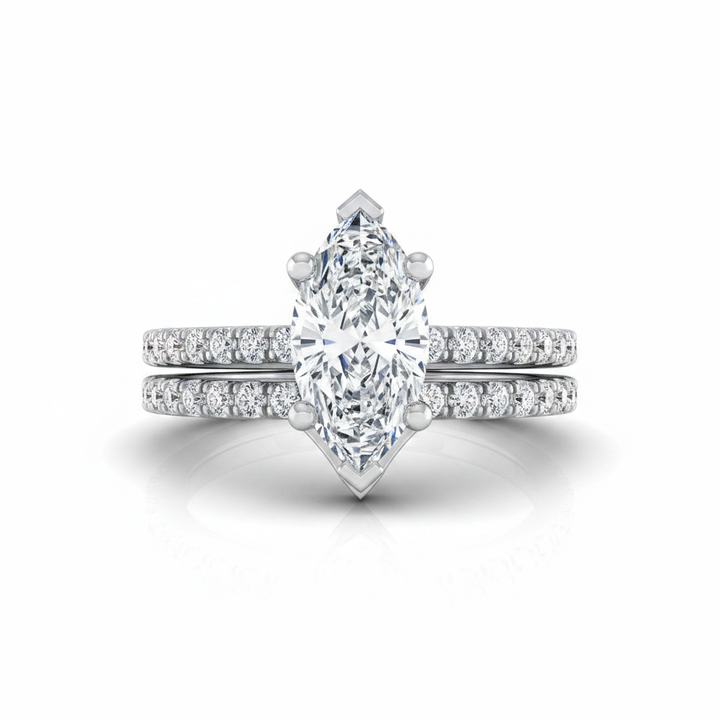 The Norah Matching Wedding Band, Marquise in Platinum | RockHer
