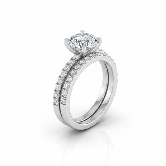 The Norah Matching Wedding Band, Round in Platinum